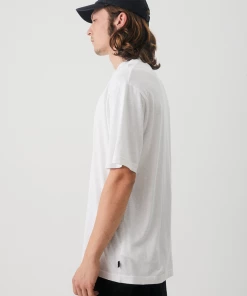 NEW ARRIVALS Afends Mens Drip - Hemp Retro T-Shirt - White