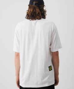 NEW ARRIVALS Afends Mens Drip - Hemp Retro T-Shirt - White