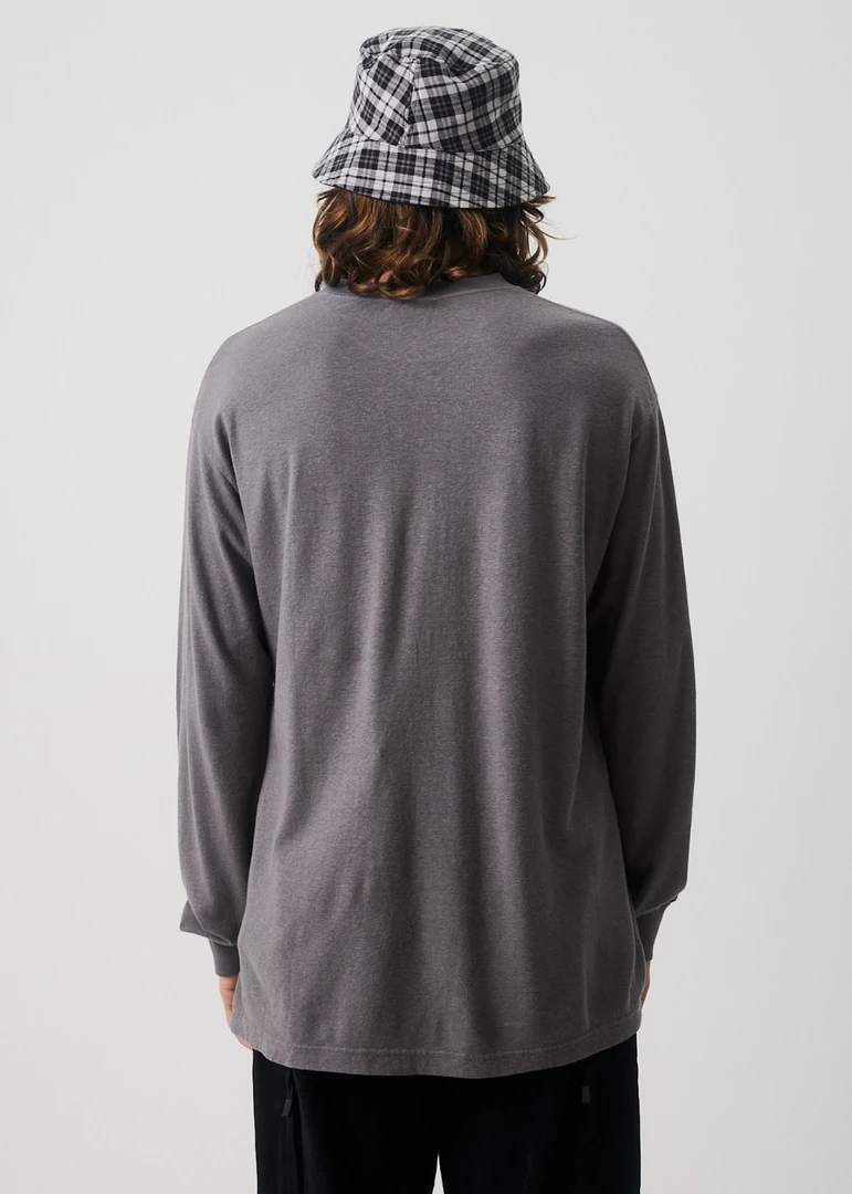 Afends Mens Essential - Hemp Retro Long Sleeve T-Shirt - Steel NEW ARRIVALS 4 Afends Mens Essential - Hemp Retro Long Sleeve T-Shirt - Steel NEW ARRIVALS