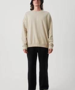 Afends Mens Luxury - Recycled Crew Neck Jumper - Cement 8 Afends Mens Luxury - Recycled Crew Neck Jumper - Cement