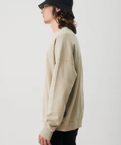 Afends Mens Luxury - Recycled Crew Neck Jumper - Cement 9 Afends Mens Luxury - Recycled Crew Neck Jumper - Cement