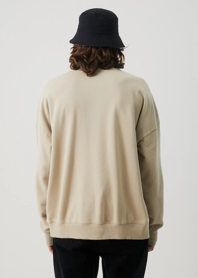 Afends Mens Luxury - Recycled Crew Neck Jumper - Cement 5 Afends Mens Luxury - Recycled Crew Neck Jumper - Cement
