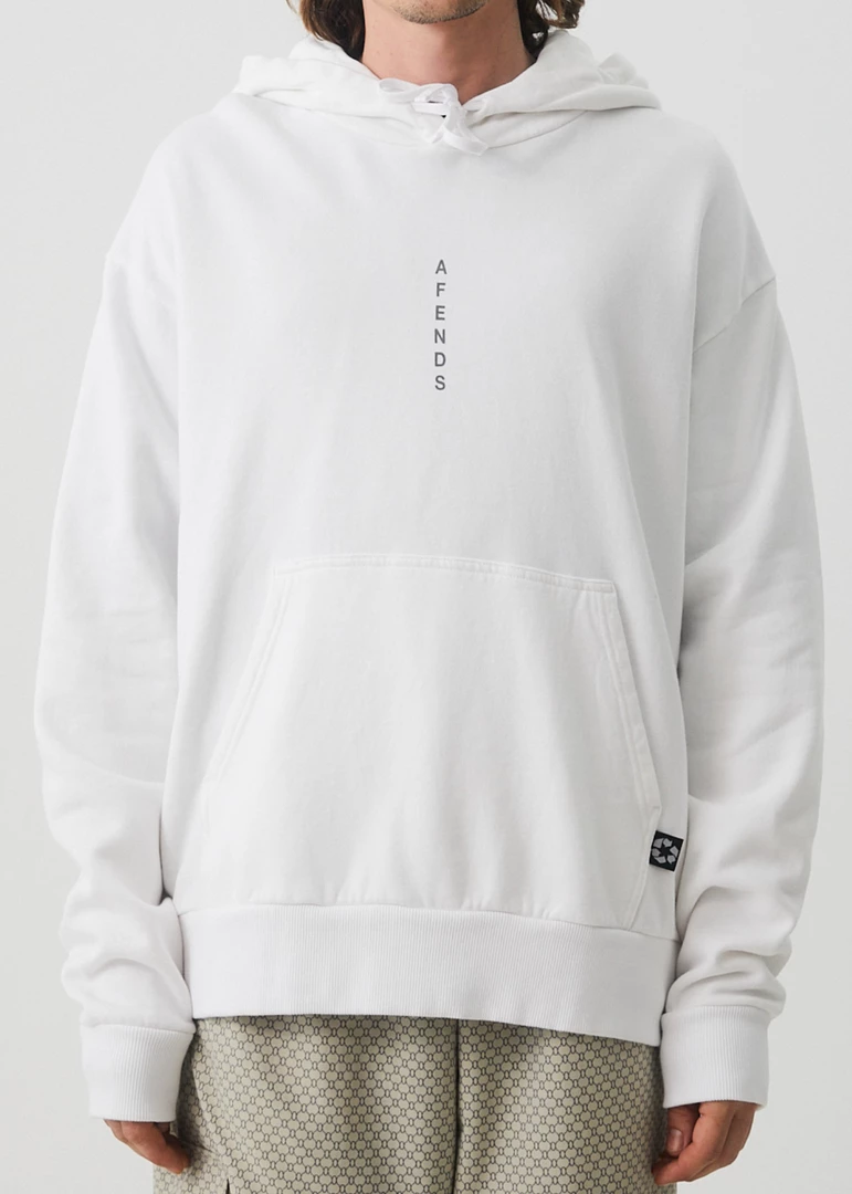 Afends Mens Luxury - Recycled Hoodie - White 2 Afends Mens Luxury - Recycled Hoodie - White