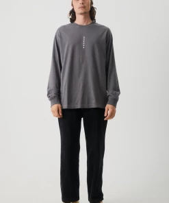 Afends Mens Luxury - Recycled Long Sleeve T-Shirt - Steel NEW ARRIVALS