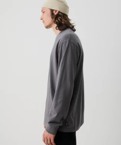 Afends Mens Luxury - Recycled Long Sleeve T-Shirt - Steel NEW ARRIVALS