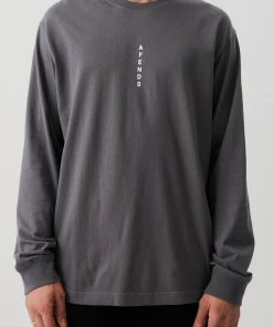 Afends Mens Luxury - Recycled Long Sleeve T-Shirt - Steel NEW ARRIVALS
