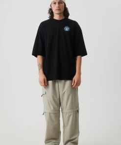 NEW ARRIVALS Afends Mens Metal - Recycled Oversized T-Shirt - Black
