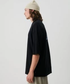 NEW ARRIVALS Afends Mens Metal - Recycled Oversized T-Shirt - Black