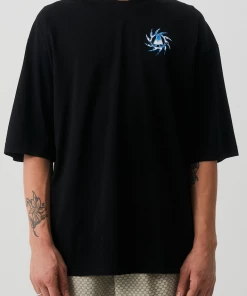 NEW ARRIVALS Afends Mens Metal - Recycled Oversized T-Shirt - Black