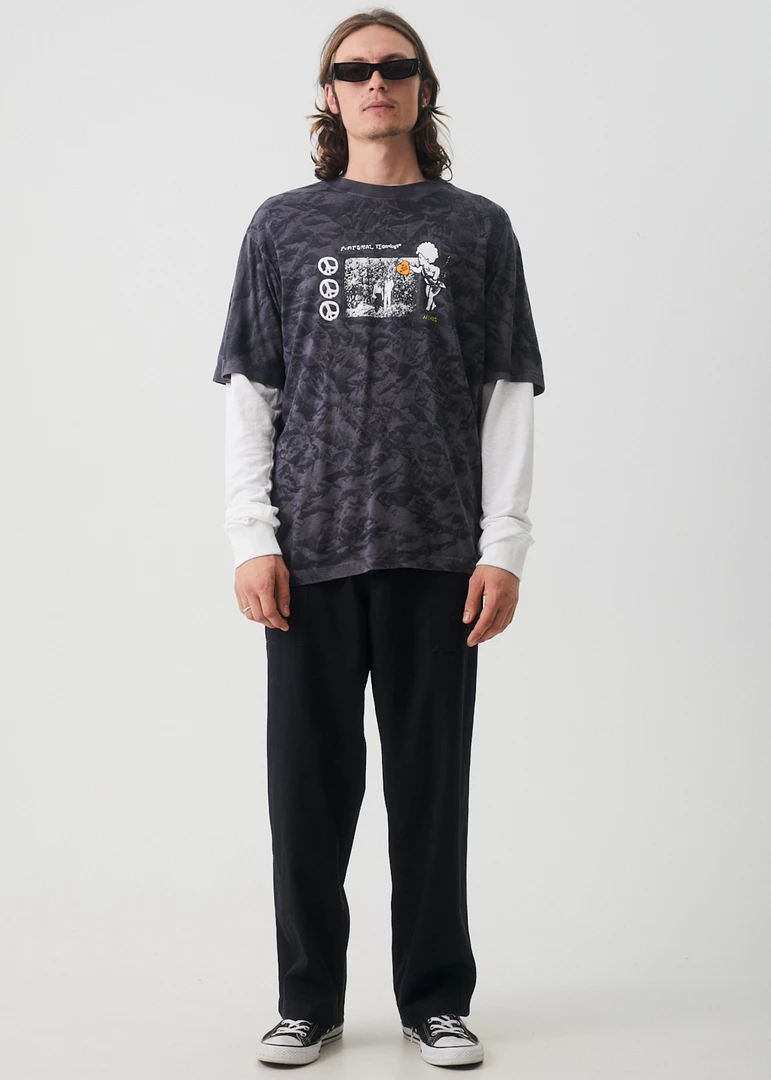 Afends Mens Natural Technology - Hemp Retro Graphic T-Shirt - Black NEW ARRIVALS 3 Afends Mens Natural Technology - Hemp Retro Graphic T-Shirt - Black NEW ARRIVALS