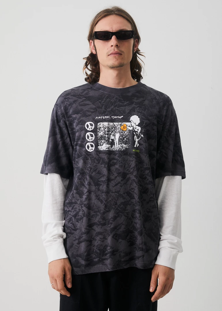 Afends Mens Natural Technology - Hemp Retro Graphic T-Shirt - Black NEW ARRIVALS 1 Afends Mens Natural Technology - Hemp Retro Graphic T-Shirt - Black NEW ARRIVALS
