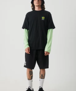 Afends Mens Beautiful Weeds - Hemp Retro Graphic T-Shirt - Black