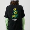 Afends Mens Beautiful Weeds - Hemp Retro Graphic T-Shirt - Black