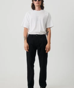 Afends Mens Ninety Twos - Recycled Relaxed Chino Pants - Black NEW ARRIVALS
