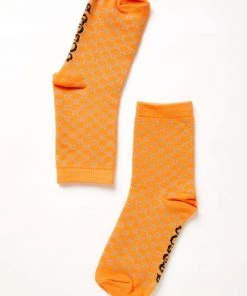 Afends Unisex Lois - Recycled Crew Socks - Papaya
