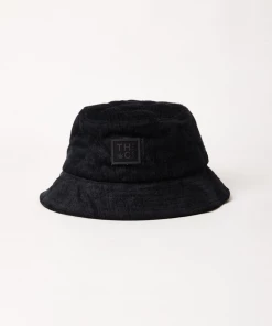 NEW ARRIVALS Afends Unisex Night Away - Hemp Corduroy Puffer Bucket Hat - Black