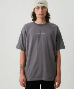 Afends Unisex Return - Unisex Organic Oversized T-Shirt - Steel