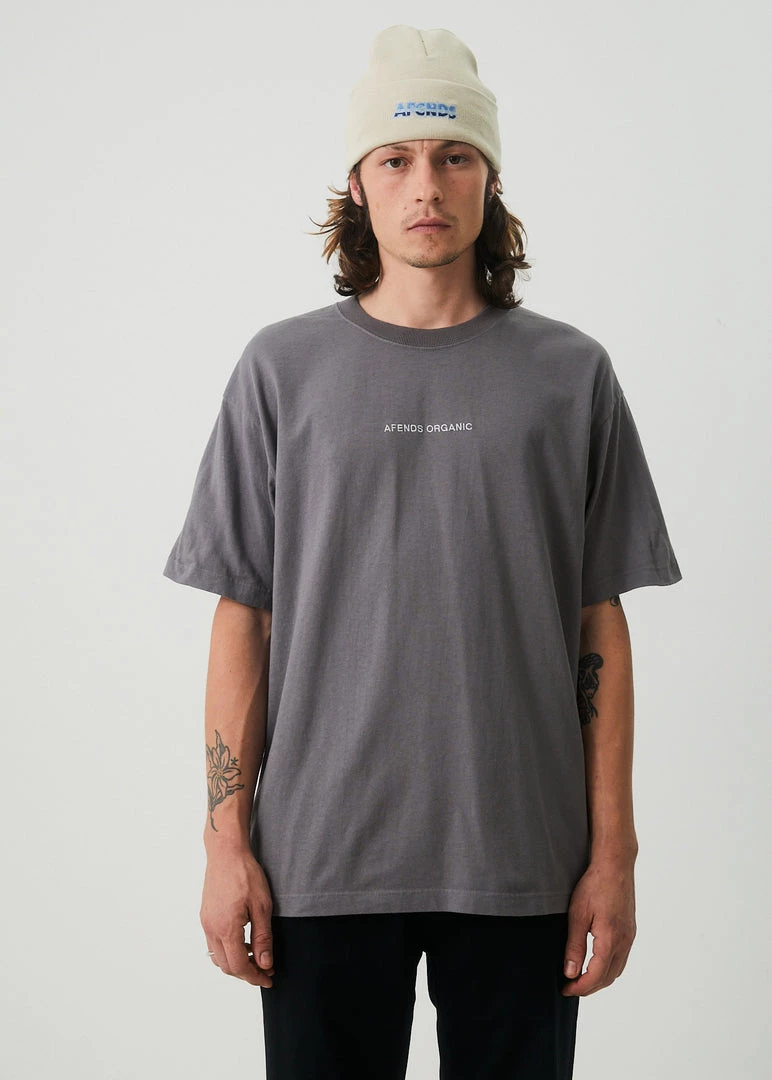 Afends Unisex Return - Unisex Organic Oversized T-Shirt - Steel 1 Afends Unisex Return - Unisex Organic Oversized T-Shirt - Steel