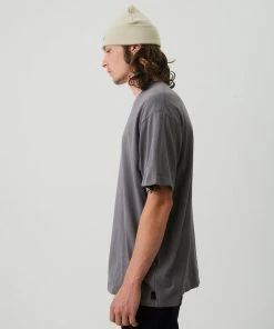 Afends Unisex Return - Unisex Organic Oversized T-Shirt - Steel 17 Afends Unisex Return - Unisex Organic Oversized T-Shirt - Steel