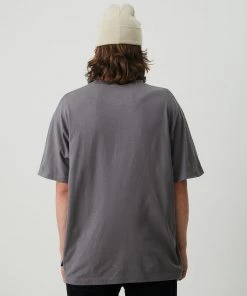 Afends Unisex Return - Unisex Organic Oversized T-Shirt - Steel 19 Afends Unisex Return - Unisex Organic Oversized T-Shirt - Steel