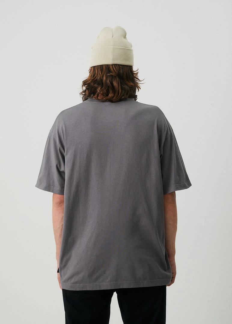 Afends Unisex Return - Unisex Organic Oversized T-Shirt - Steel 9 Afends Unisex Return - Unisex Organic Oversized T-Shirt - Steel