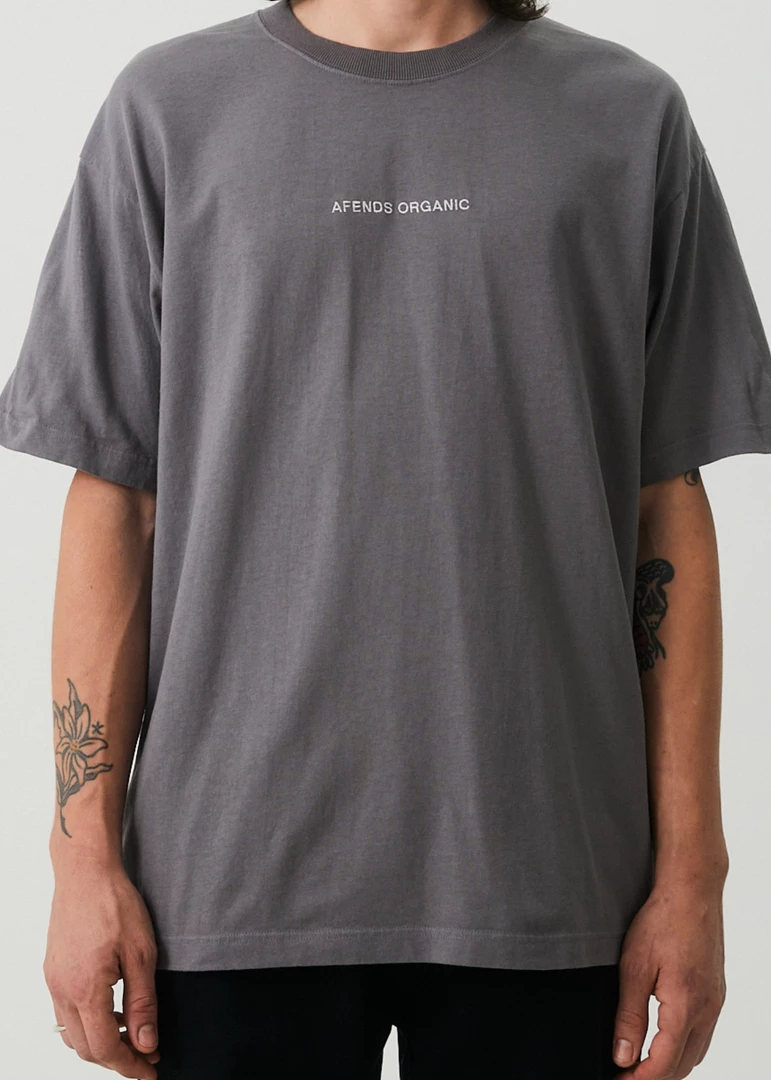 Afends Unisex Return - Unisex Organic Oversized T-Shirt - Steel 3 Afends Unisex Return - Unisex Organic Oversized T-Shirt - Steel