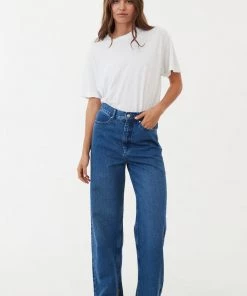 NEW ARRIVALS Afends Womens Bella - Hemp Denim Baggy Jeans - Authentic Blue