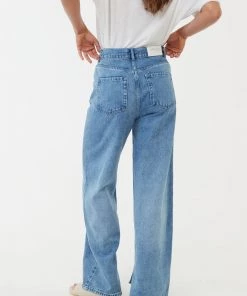 Afends Womens Bella - Hemp Denim Baggy Jeans - Worn Blue