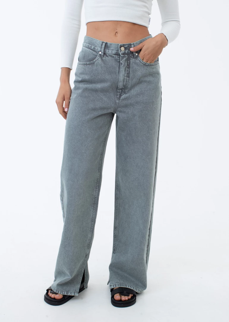Afends Womens Bella - Organic Denim Baggy Jeans - Faded Steel 3 Afends Womens Bella - Organic Denim Baggy Jeans - Faded Steel