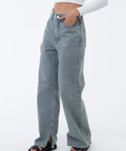 Afends Womens Bella - Organic Denim Baggy Jeans - Faded Steel