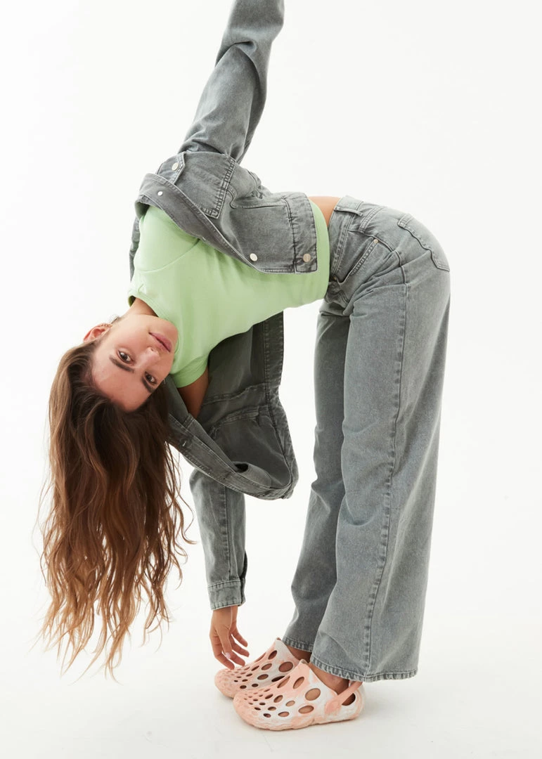 Afends Womens Bella - Organic Denim Baggy Jeans - Faded Steel 1 Afends Womens Bella - Organic Denim Baggy Jeans - Faded Steel