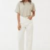NEW ARRIVALS Afends Womens Bella - Organic Denim Baggy Jeans - Off White