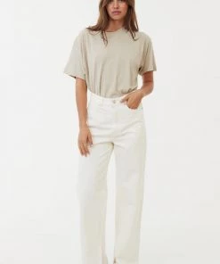 NEW ARRIVALS Afends Womens Bella - Organic Denim Baggy Jeans - Off White