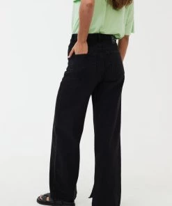 Afends Womens Bella - Organic Denim Baggy Jeans - Washed Black