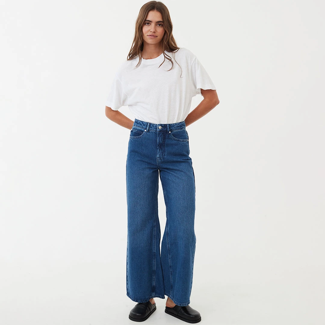 Afends Womens Gigi - Hemp Denim Flared Jeans - Authentic Blue 7 Afends Womens Gigi - Hemp Denim Flared Jeans - Authentic Blue