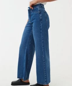Afends Womens Gigi - Hemp Denim Flared Jeans - Authentic Blue 9 Afends Womens Gigi - Hemp Denim Flared Jeans - Authentic Blue