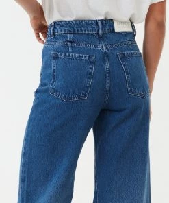 Afends Womens Gigi - Hemp Denim Flared Jeans - Authentic Blue 12 Afends Womens Gigi - Hemp Denim Flared Jeans - Authentic Blue