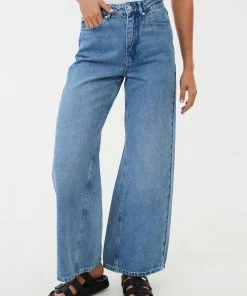 NEW ARRIVALS Afends Womens Gigi - Hemp Denim Flared Jeans - Worn Blue