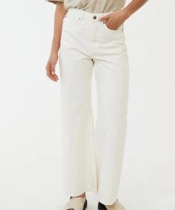 NEW ARRIVALS Afends Womens Gigi - Organic Denim Flared Jeans - Off White