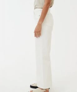 NEW ARRIVALS Afends Womens Gigi - Organic Denim Flared Jeans - Off White