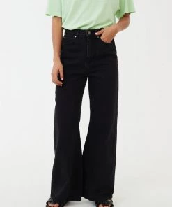 NEW ARRIVALS Afends Womens Gigi - Organic Denim Flared Jeans - Washed Black