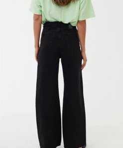 NEW ARRIVALS Afends Womens Gigi - Organic Denim Flared Jeans - Washed Black