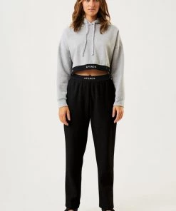 Afends Womens Homebase - Hemp Sweat Pants - Black EVERYDAY ESSENTIALS