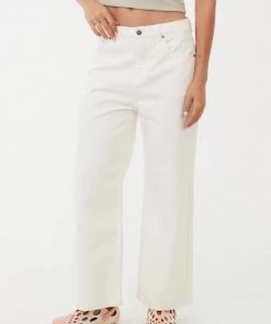 Clothing Afends Womens Kendall - Organic Denim Low Rise Jeans - Off White