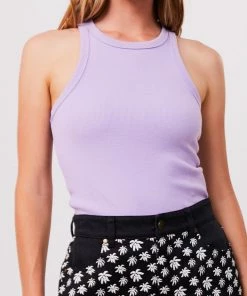 Afends Womens Lydia - Hemp Ribbed Singlet - Orchid