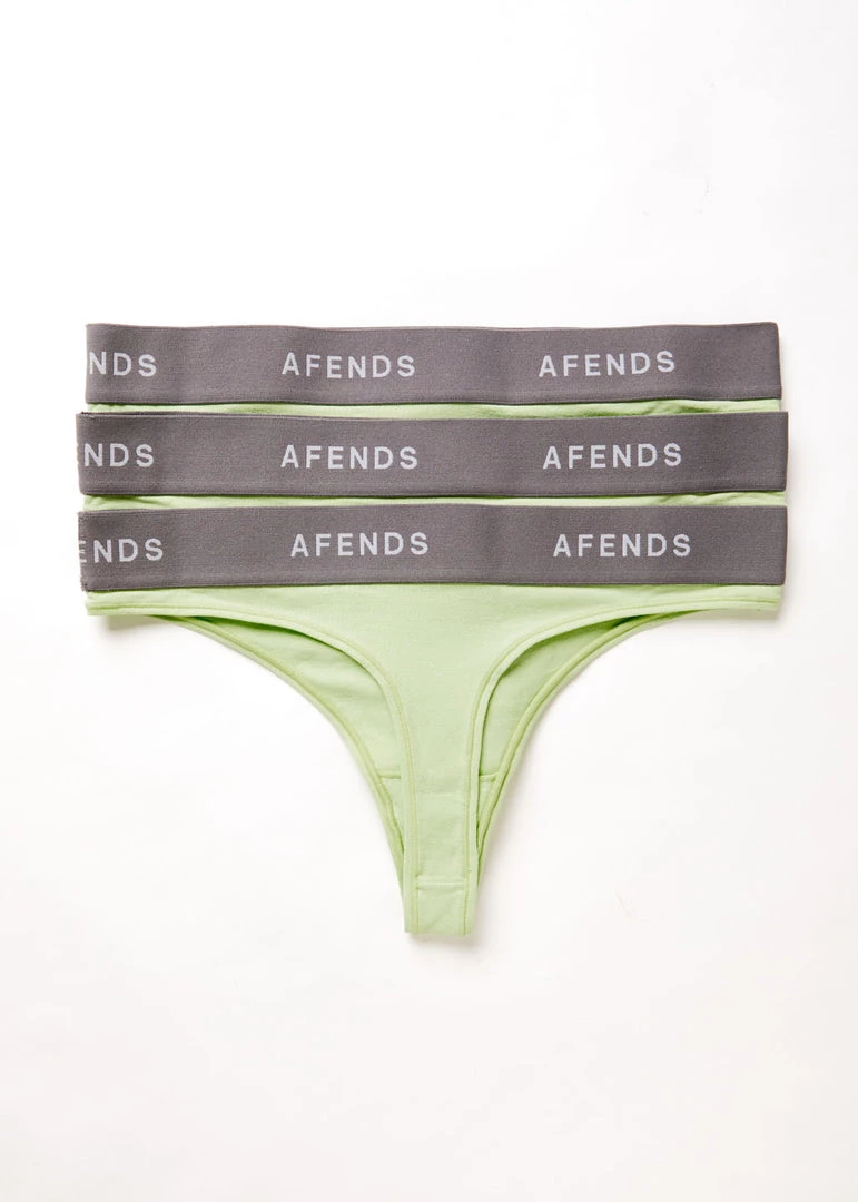 Afends Womens Molly - Hemp G-String Briefs 3 Pack - Lime Green 1 Afends Womens Molly - Hemp G-String Briefs 3 Pack - Lime Green
