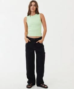 Afends Womens Moss - Organic Denim Carpenter Jeans - Washed Black NEW ARRIVALS