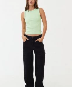 Afends Womens Moss - Organic Denim Carpenter Jeans - Washed Black NEW ARRIVALS