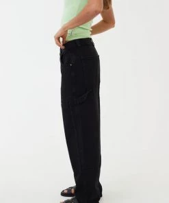 Afends Womens Moss - Organic Denim Carpenter Jeans - Washed Black NEW ARRIVALS