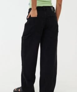 Afends Womens Moss - Organic Denim Carpenter Jeans - Washed Black NEW ARRIVALS